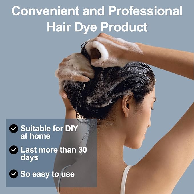 Hair Dye, Hair Dye Shampoo for Women & Men, Color Shampoo Hair Dye 16.11 Fl Oz, Safe and Natural Champu Para Canas (Light Brown)