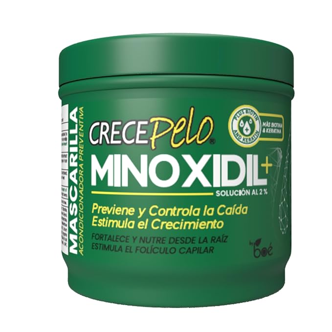 Crece Pelo Minoxidil 2% Hair Regrowth Set – Complete 4-Step System: Shampoo 12.5 oz, Mask 16 oz, Leave-In Cream 12.5 oz – Anti Hair Loss Treatment with Biotin & Keratin + Romero Oil 2 oz