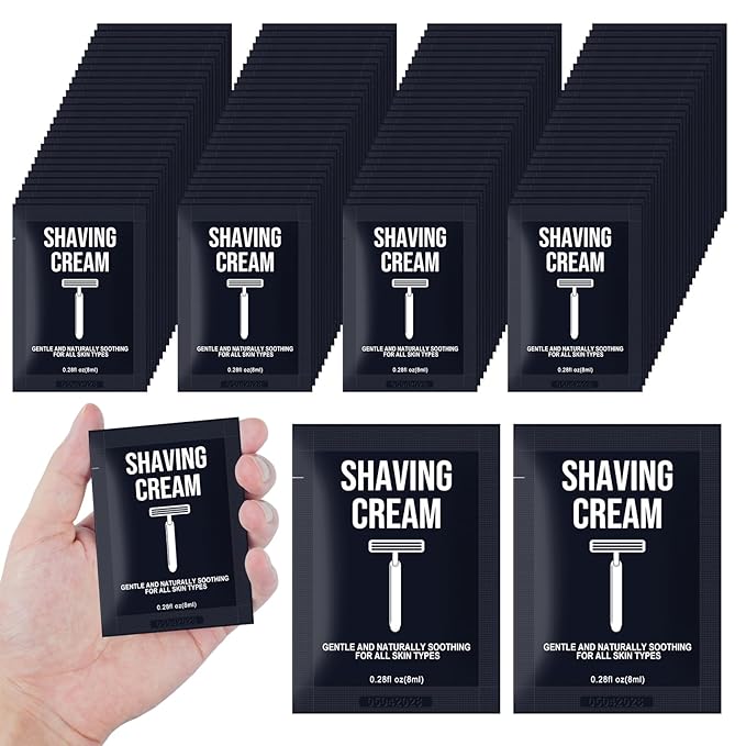Travel Shaving Cream Bulk for Men 8ml/0.28fl oz,Disposable Shaving Cream in Bulk Individual Travel Shave Cream for Hotel Homeless Charity Home Nursing(Jasmine,Pack of 100)