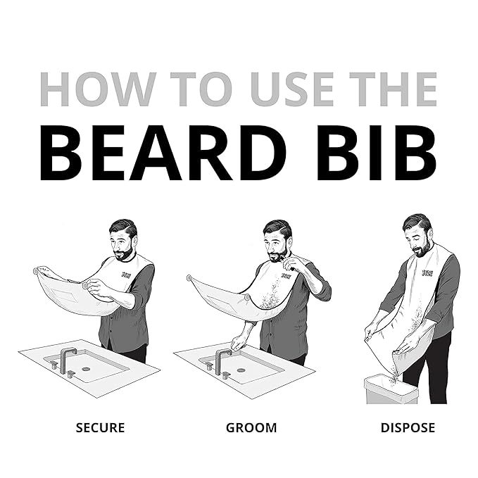Beard King Beard Bib Apron - As Seen on Shark Tank – Gifts for Him, Stocking Stuffers for Men, Mens Gift, Black