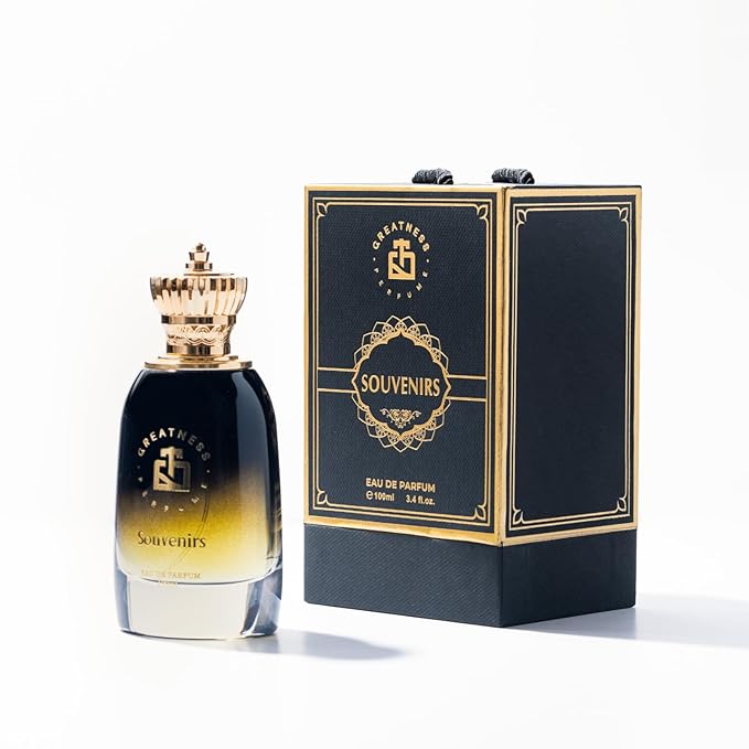 Greatness Souvenirs Eau de Parfum – Long-Lasting Unisex Perfume with Rum, Peach & Saffron – Cedar & Cinnamon Heart – Vanilla, Tonka Bean & Patchouli Base – Luxury 100 ml Fragrance