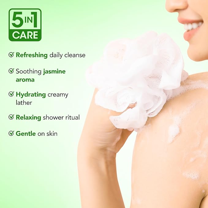 Botanic Hearth Jasmine Body Wash – Gentle 5-in-1 Cleansing Formula with Soothing Floral Aroma, Hydrating & Sulfate Free Daily Shower Gel – 16 fl oz