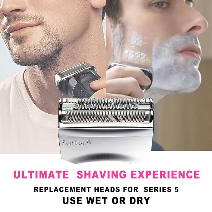 2 PACKS 52S Series 5 Electric Shaver Replacement Head for Men Razor Shaving Blades Compatible with 52S Replacement Electric Shaver Heads Braun Series 5: 5090/5190cc, 5040/5140s, 5030s, 5147s, 5145s