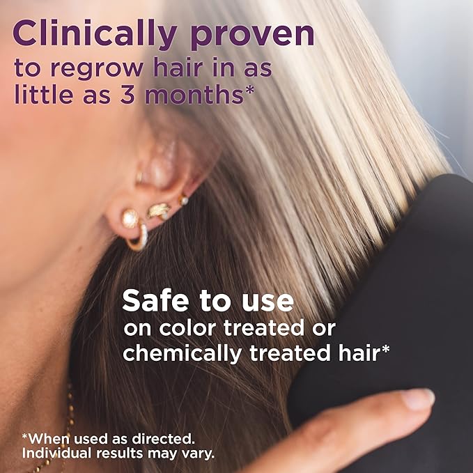 Amazon Basic Care Hair Regrowth Treatment For Women, Minoxidil 5% Topical Aerosol Foam, Unscented, Clinically Proven, 2-Month Supply, 2.11 ounce