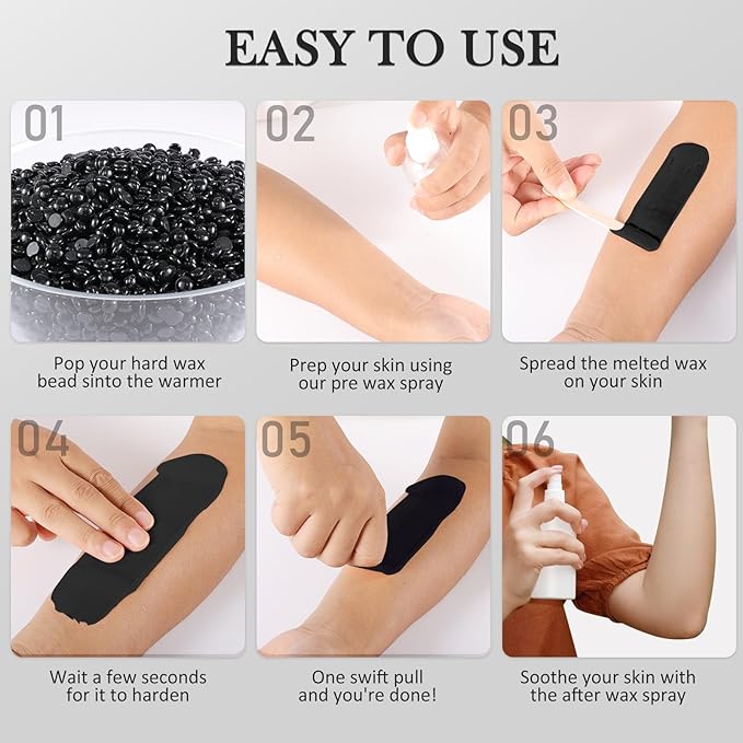 Wax Beads Bulk - 3.3lb Wax Beans Supplies for Esthetician - Professinal Painless Waxing for Face, Upper Lip, Bikini, Leg, Women Natural Melting Kit - Hypoallergenic Hard Wax Beads Bulk