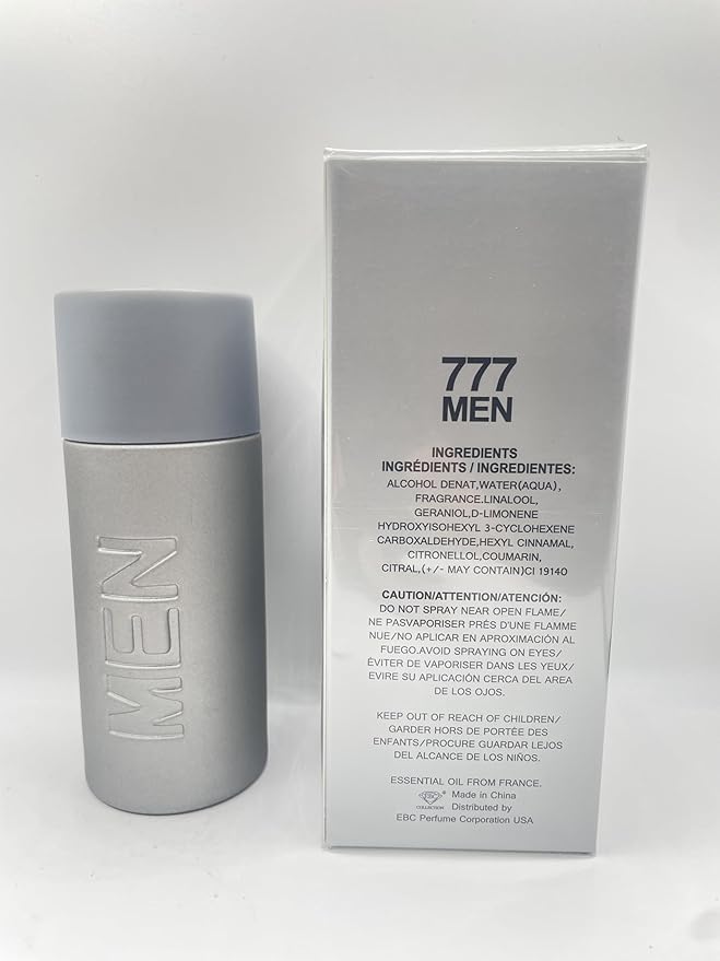 EBC-Collection, 777 MEN SILVER Perfume for Men, 3.4oz/100ml