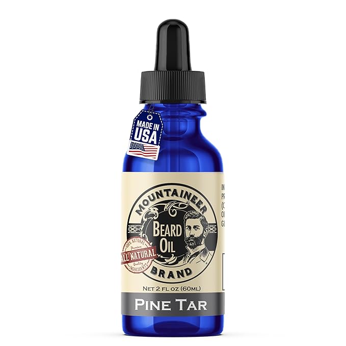 Mountaineer Brand Natural Beard Oil with Pine Tar Scent | Made in West Virgina | Hydrates, Moisturises, Softens & Conditions for Beard Growth | Treats Dry Itchy Beards for Men | 2oz