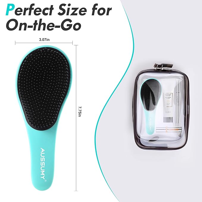 Detangling Hair Brush Set - 2 Pack Detangler Hairbrush with Ultra Soft Bristle for Effortless Tangle Removal - For Dry Wet Damaged Curly Hair for Men Women Girls Boys Kids - Pink & Green