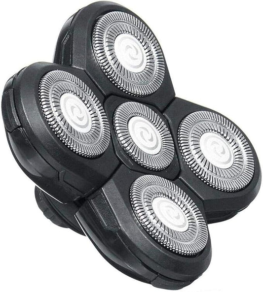 5 Head Shaver Head, Replacement Shaving Head For Shaver, Easy to Install Electric Shaver Head, 4D Rotary Cutting Head Double Ring Blade, Universal For 5 Head Shavers.