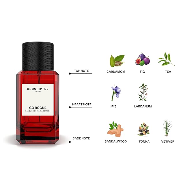Unscripted Go Rogue - Bold and Unique Perfume for Men - Long-Lasting Men Perfume with Cardamom, Sandalwood and Vetiver for Free Spirits - 1.7 oz