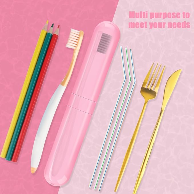 Hooqict 4 Pack Toothbrush Cases Travel Toothbrush Holder Portable Toothbrush Container Plastic Protector Cover Case for Traveling, Camping, Home, School, Business