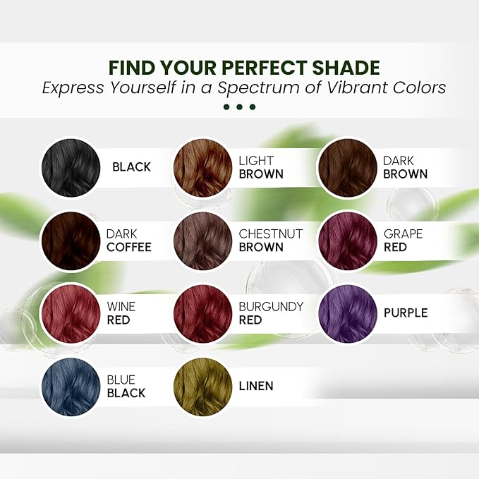 Herbishh Hair Color Shampoo - Magic Dye for Gray Hair, Long Lasting Color in Minutes, 3-In-1, Ammonia-Free, 500 Ml (Wine Red)