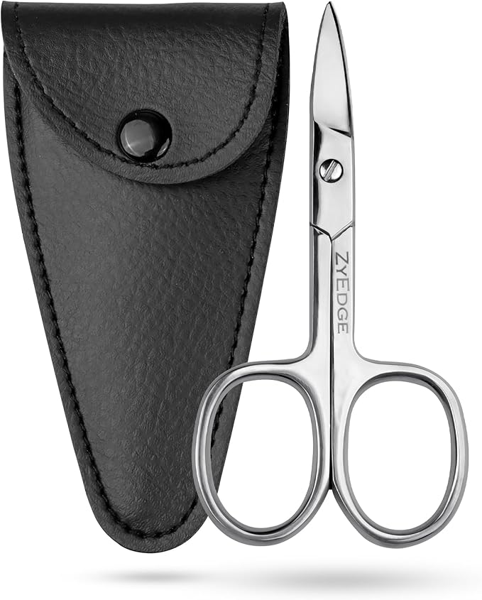 Stainless Straight Steel Nail Scissors– 3.5” Small Manicure Pedicure Scissors -Sharp Fingernail, Facial Hairs, Eyebrow, Mustache, Nose Hair & Toenail Grooming Tool