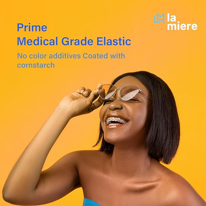 LA MIERE Non latex 100P Black Orthodontic Elastics Dental Rubber Bands Intraoral Black Elastic Bands (Heavy, 6.5 Oz, 1/4"(6.4mm))