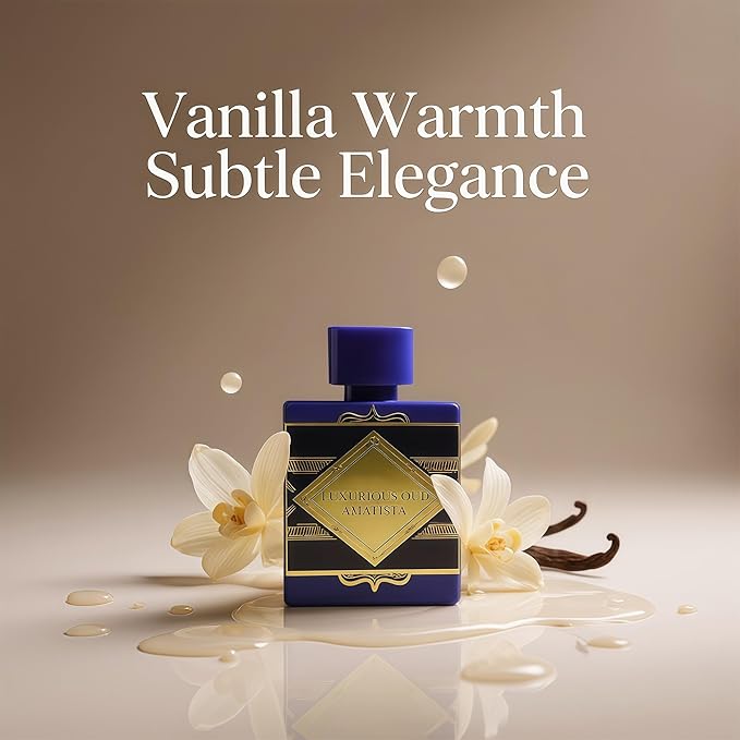 Men's Cologne Eau De Parfume Natural Spray Luxurious Oud Amatista Perfume with Amber Woody,Lavender & Nutmeg,Patchouli & Musk Scent 3.4 Fluid Ounce Long Lasting Fragrance