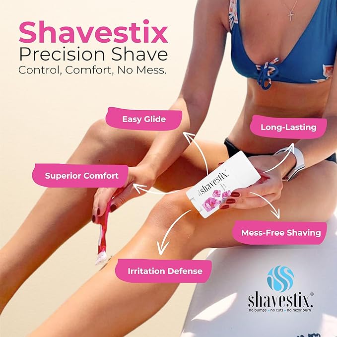 Shavestix Travel Size Shaving Stick 2.75 Oz | Pink Peonies Scented Shave Gel Bar Stocking Stuffers | Moisturizing Hair Removal Cream for Women & Men | Compact Shave Cream for All Skin, Razor Type