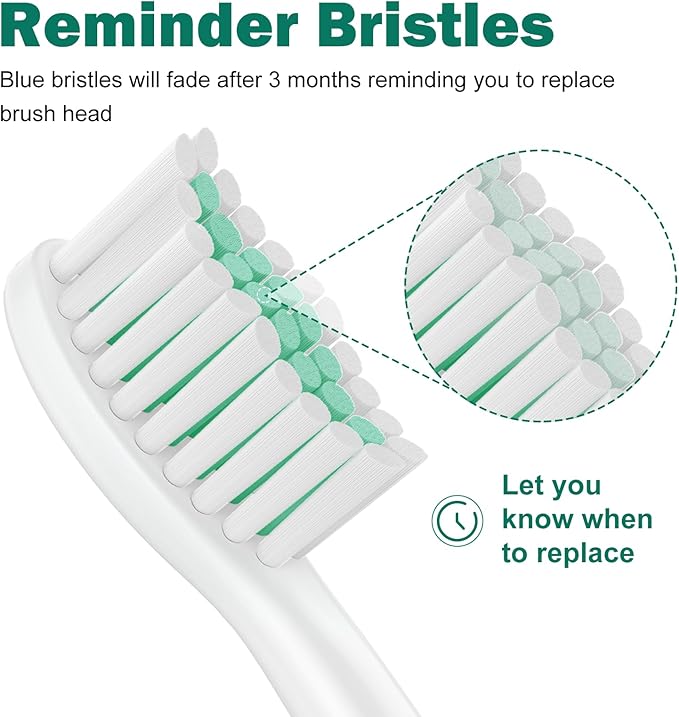 Replacement Toothbrush Heads for Philips Sonicare E-Series/Essence/Xtreme/Elite and Other Screw-on Models, 4 Pack, Dupont Bristles for Effective Cleaning