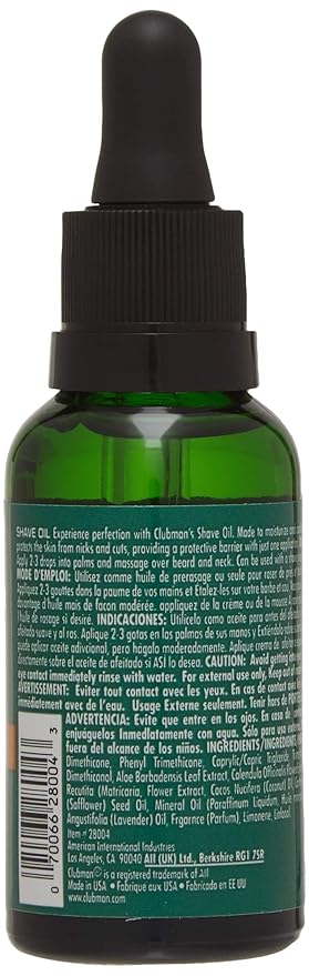 Clubman Pre Shave Oil – Pre Shave Oil for Men, Moisturizes Skin, Prevents Razor Burn, Nicks & Cuts, Shaving Oils for Men, 1 fl oz