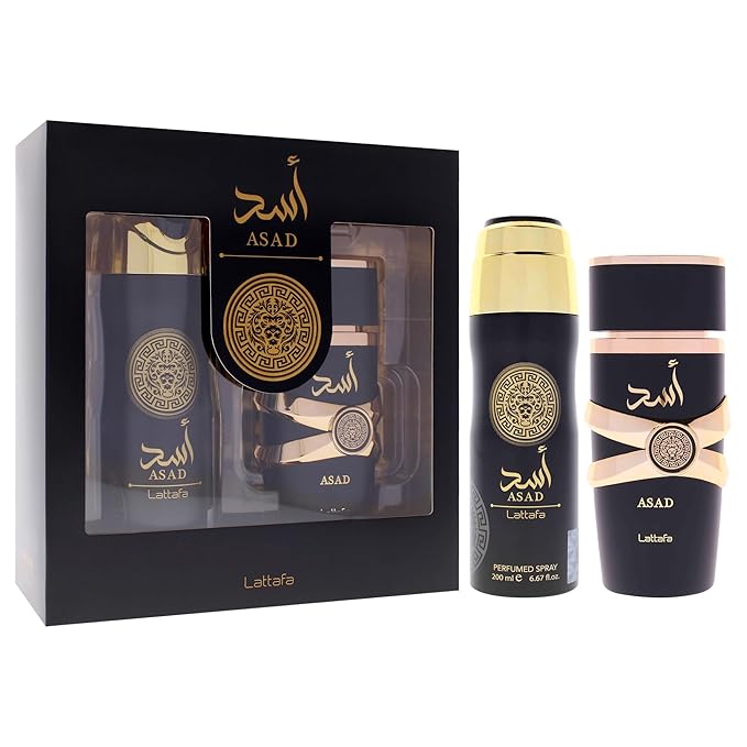 Lattafa Asad 2 Pcs Gift Set With 100ml Edp + 200ml Perfumed Spray