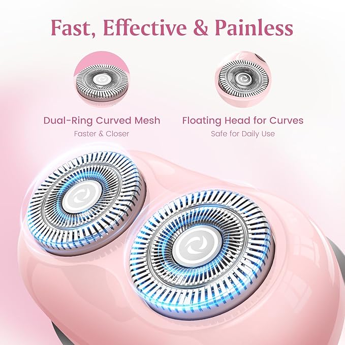 Brightup Facial Hair Remover for Women - Painless Electric Face Shaver for Peach Fuzz on Lip & Chin, USB-C Rechargeable & Waterproof, Mini Size Portable for Smooth Skin On-The-Go (Pink)