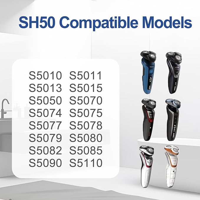 SH50 Replacement Heads for Philips Norelco Shaver Series 5000,Norelco Replacement Heads Compatible With Philips S5000/S6000/S5100/S5500 Electric Shaver