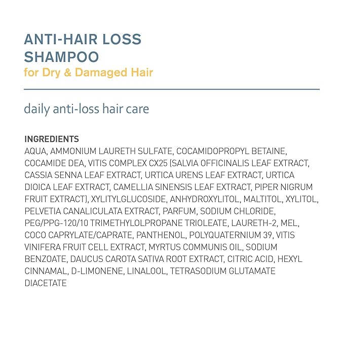Organica Anti-Hair Loss Shampoo for Dry and Damaged Hair, Dermatologically and Clinically Tested, Restores Hair Vitality, Boost Hair Growth with BioTrust Technology, 300 Ml