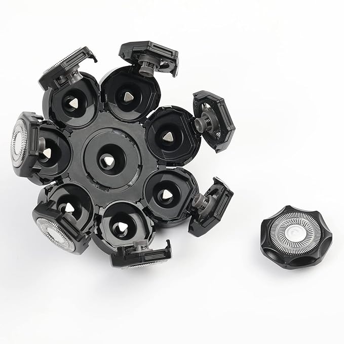 Electric Shaver Replacement Head 8 Heads for Bald Men Wet and Dry Compatible Waterproof 8D Upgrade Replacement Blades