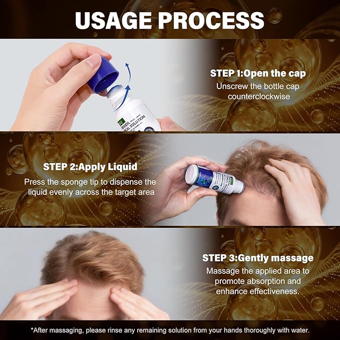 6 Pack 5% Minoxidil for Men and Women,Minoxidil Beard and Hair Growth Serum(Biotin-Infused) with Sponge Applicator for Thinning Hair and Sparse Beards,8-Month Supply 6 x 2.7 FL OZ