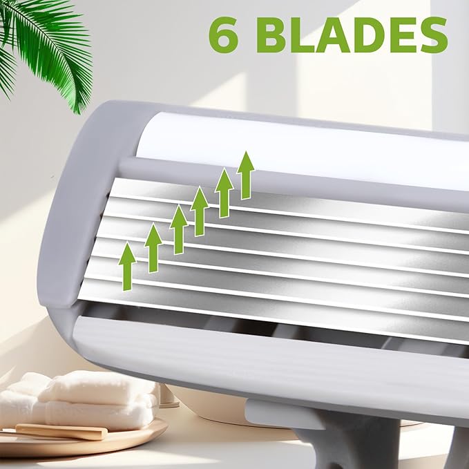 22 Pcs Disposable Men's Razors Bulk 6-blade Disposable Razors for Men Sensitive Skin Razor Individually Packaged Disposable Head Razor for Hotel Travel Spa Daily 2 Handles and 20 Cartridges