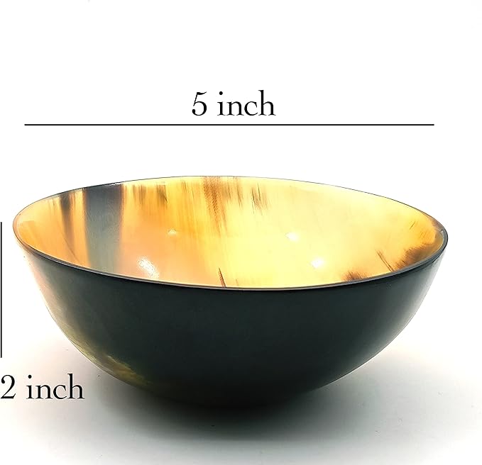 Shaving & Serving Bowl Natural Yak Horn Shaving Soap Bowl Shaving Cup for Men Real Horn Shave Bowl Lathering Up Shaving Soap Cup Bowls.Gift for Husband Boyfriend 5”RoundX2”deep