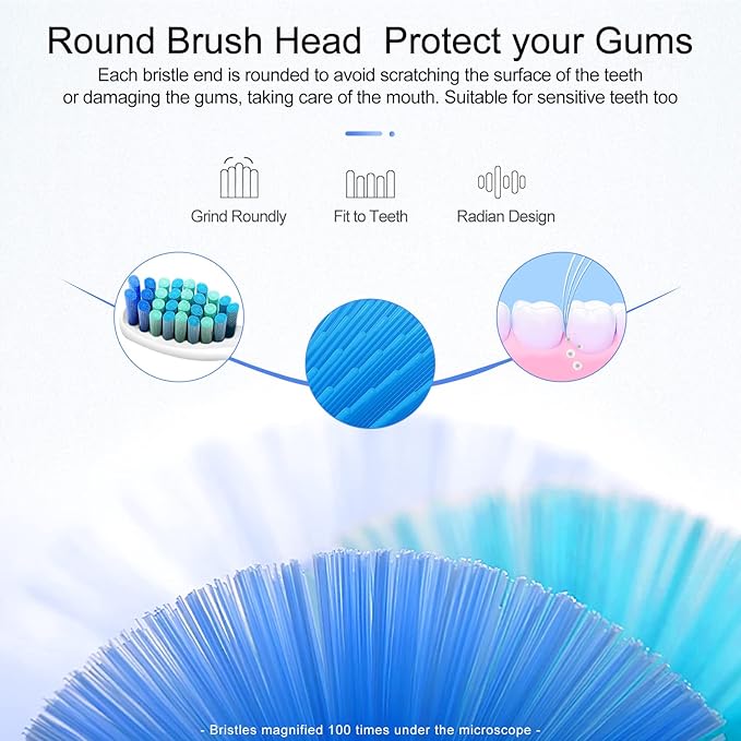 teeteck 5 Pack Electric Toothbrush Replacement Heads Compatible with Fairywill，Toothbrush Heads Compatible with FW-507/508/551/515/917/959/2011,FW-D1/D3/D7/D8
