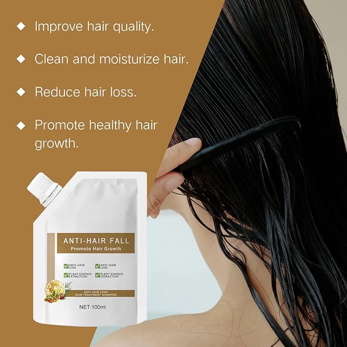 3Pcs Anti-Hair Fall Hair Loss Shampoo, Anti-Hair Fall Promote Hair Growth, Anti Hair Loss Shampoo, Moisturizing & Promoting Hair Growth, Suitable for All Hair Types