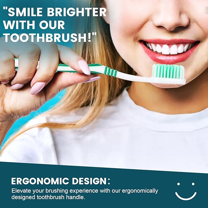 Navona 150 PCS Premium Individually Wrapped Bulk Toothbrush Pack, Disposable Toothbrushes, Kids Toothbrush, Medium Soft Bristle Toothbrushes, Ergonomics Handle, Perfect for Travel Hotel Donation