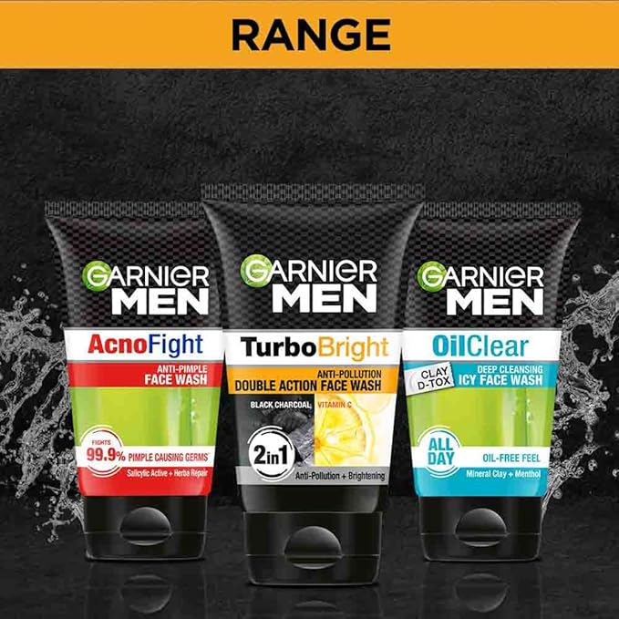 Garnier Men Power White Anti-Pollution Double Action Facewash, 100gm