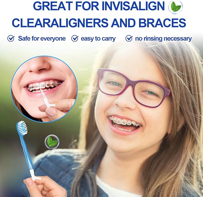 5 in 1 Mini Brushes-Disposable Toothbrushes with Toothpaste + Floss + Pick + Tongue Scraper | Travel Size | Individually Wrapped | Soft | Mint | Travel Set (Mix, 52pcs(2Pack))