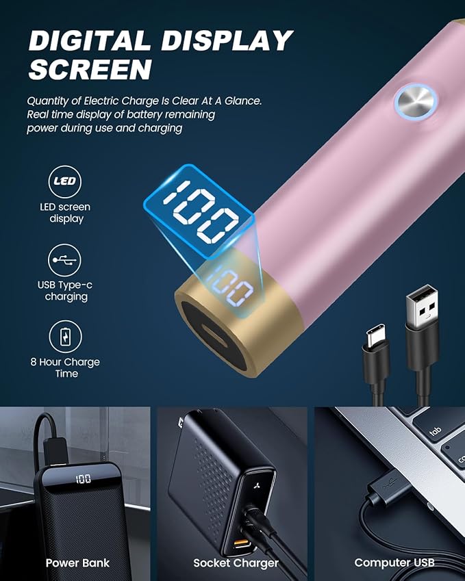 Ear and Nose Hair Trimmer for Men, 2025 Professional Painless USB Rechargeable Eyebrow & Facial Hair Trimmer, 13,000 RPM Precision Tool with Powerful Motor and Dual-Edge Blades, IPX7 Waterproof