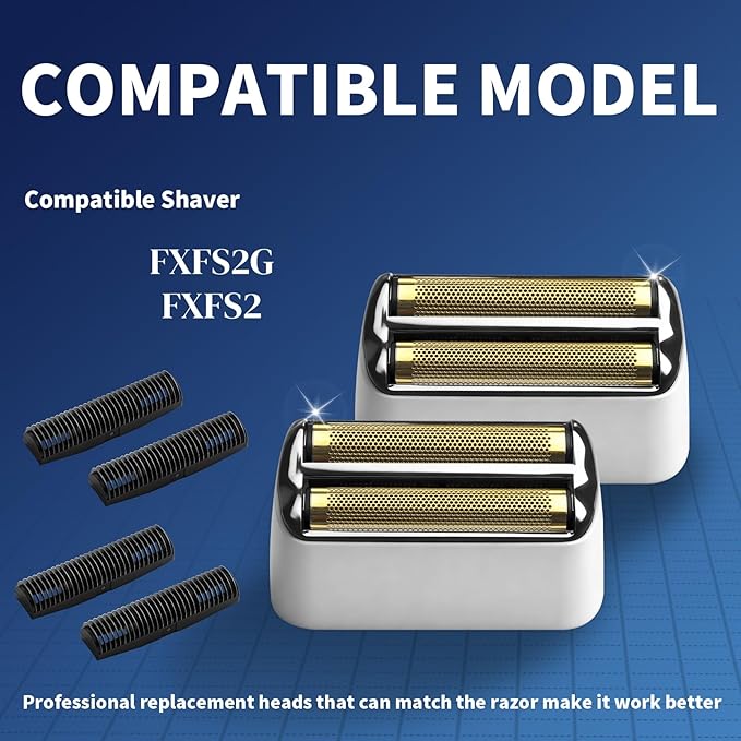 3 Pack Shaver Replacement Foil and Cutters Compatible with BaBylissPRO Double FXFS2 Metal Shaver foil Replacement (3 Pack silver)