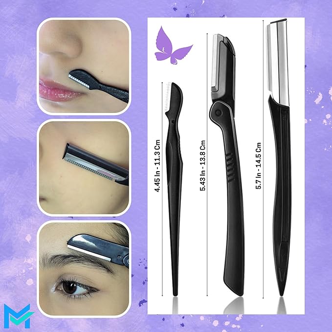 Eyebrow Kit for Women and Men. Eyebrow Grooming Kit Including: Eyebrow Brush, Eyebrow Razor, Eyebrow Comb, Eyebrow Scissors with Comb, Folding Eyebrow Knife, Scissors, Eyebrow Trimmer, Eyelash Comb