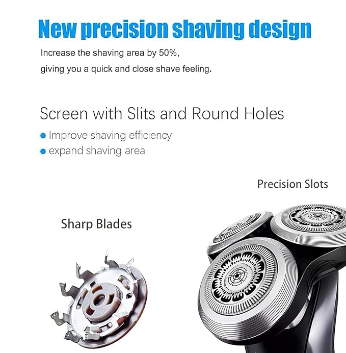 SH60 Replacement Heads Compatible with Phillips Norelco 6000 Replacement Electric Shaving Head Razor Blades Series 6000,for Philips norelco Series 6000 Replacement Blades,Sh60 Replacement Heads 6Pack