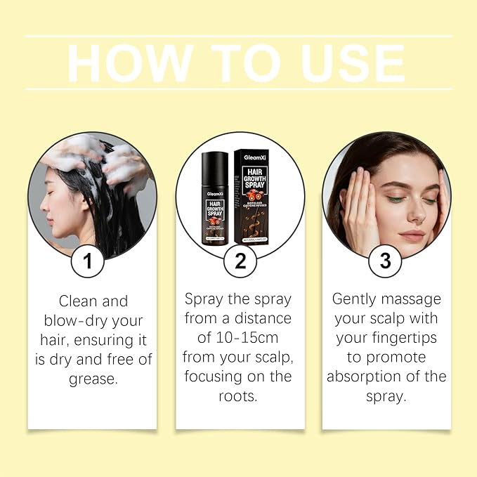 Hair Growth Spray & Hair Thickening Serum for Women & Men with Ginger, Biotin, Caffeine - Anti Thinning Treatment for Thicker, Fuller Hair - Natural Formula for All Hair Types, 50ml