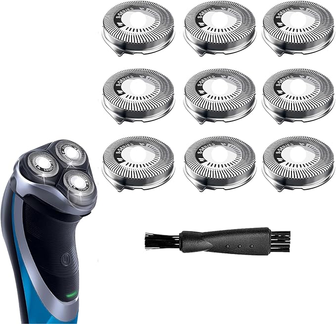 HQ8 Replacement Heads Compatible with Philips Norelco Aquatec Shaver, HQ8 Blades Fits for Philips Norelco Razor PT720 AT880 AT810, 9-pc Pack