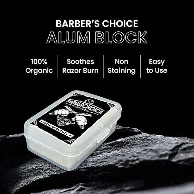 Alum Block for Shaving - Premium Quality | Razor Burn Relief & Skin Soothing Aftershave in Durable Plastic Case
