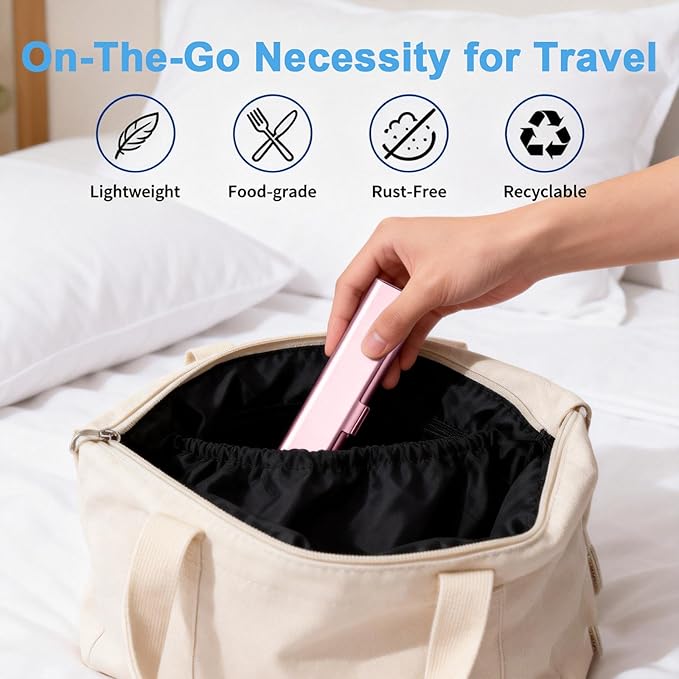 Portable Toothbrush Travel Case: Breathable & Dirt-Proof Hotel Camping Outdoor - Aluminum for Storage Recyclable Traveler (1, Rose Gold)