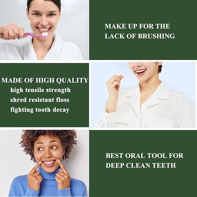 Portable Dental Floss Picks 2 Case-Professional No Shred Floss Sticks-Perfect for Travel Clean Teeth Tools-Ultra Small Portable Palm Sized Floss Organized
