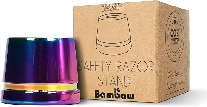 Bambaw Rainbow Safety Razor Stand | Razor Holder Stand | Straight Razor Stands does not fit all Safety Razors | Double Edge Safety Razor Stand | Shaver Holder Stand Razor Base |Single Razor Stand