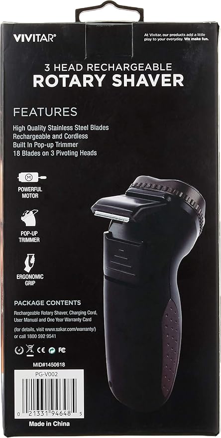 VIVITAR PG-V002 RotaryThree 3-Head Rotary Shaver