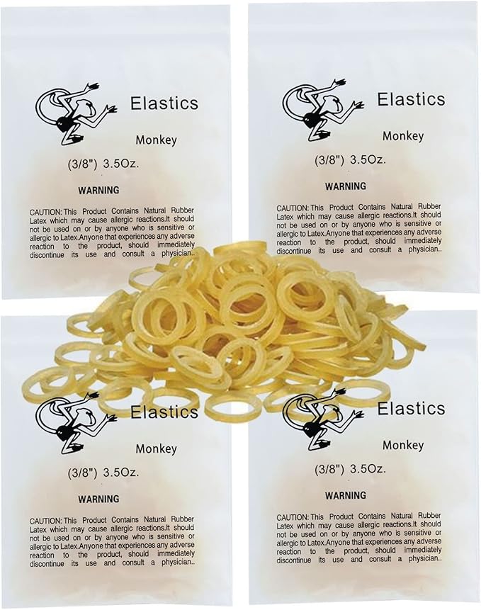 LA MIERE 400 pack Orthodontic Elastics Dental Rubber Bands Intraoral Elastic Bands (Light, 3.5 Oz, 3/8‘’ （9.5mm）)