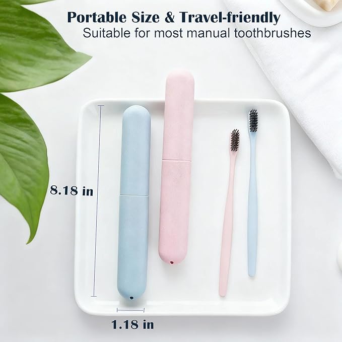 4-Pack Toothbrush Travel Case, Plastic Dustproof Breathable Travel Toothbrush Holders for Home, Travel, Business, Camping, School, Portable Travel Toothbrush Containers