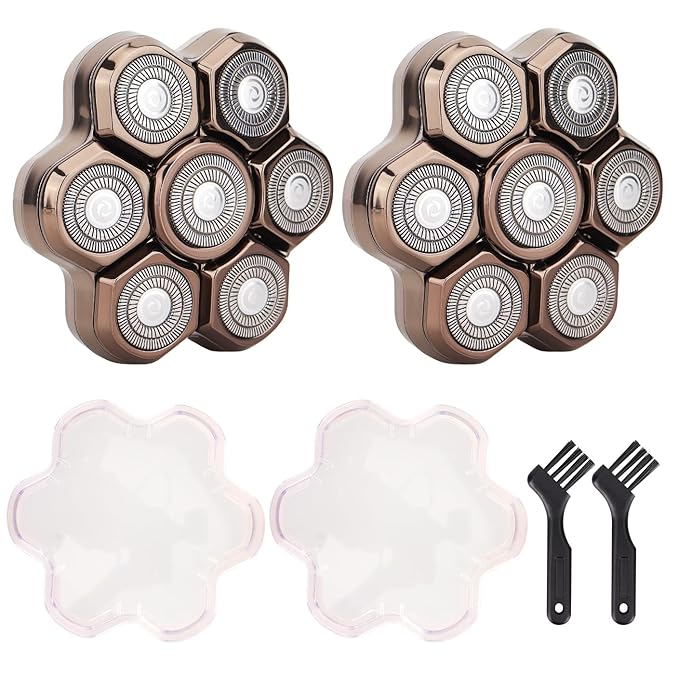 7 Blades Shaver Head - Men's Electric 7D Shaver Replacement Heads Universal Magnetic Replacement Blade Head Electric Razor for men,2 Pack