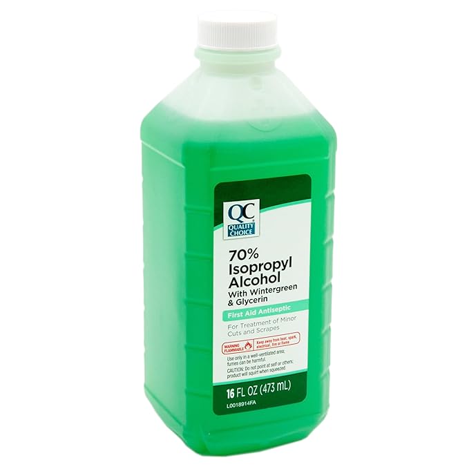 Quality Choice 70% Isopropyl Alcohol First Aid Antiseptic with Wintergreen & Glycerin, 16 FL OZ